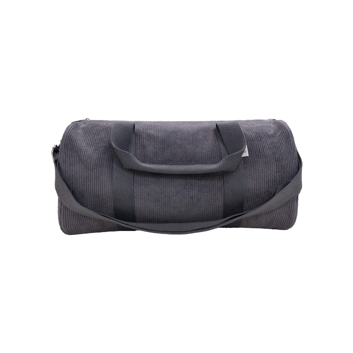 Corduroy Overnight Bag - Charcoal overnight bag soll. the label