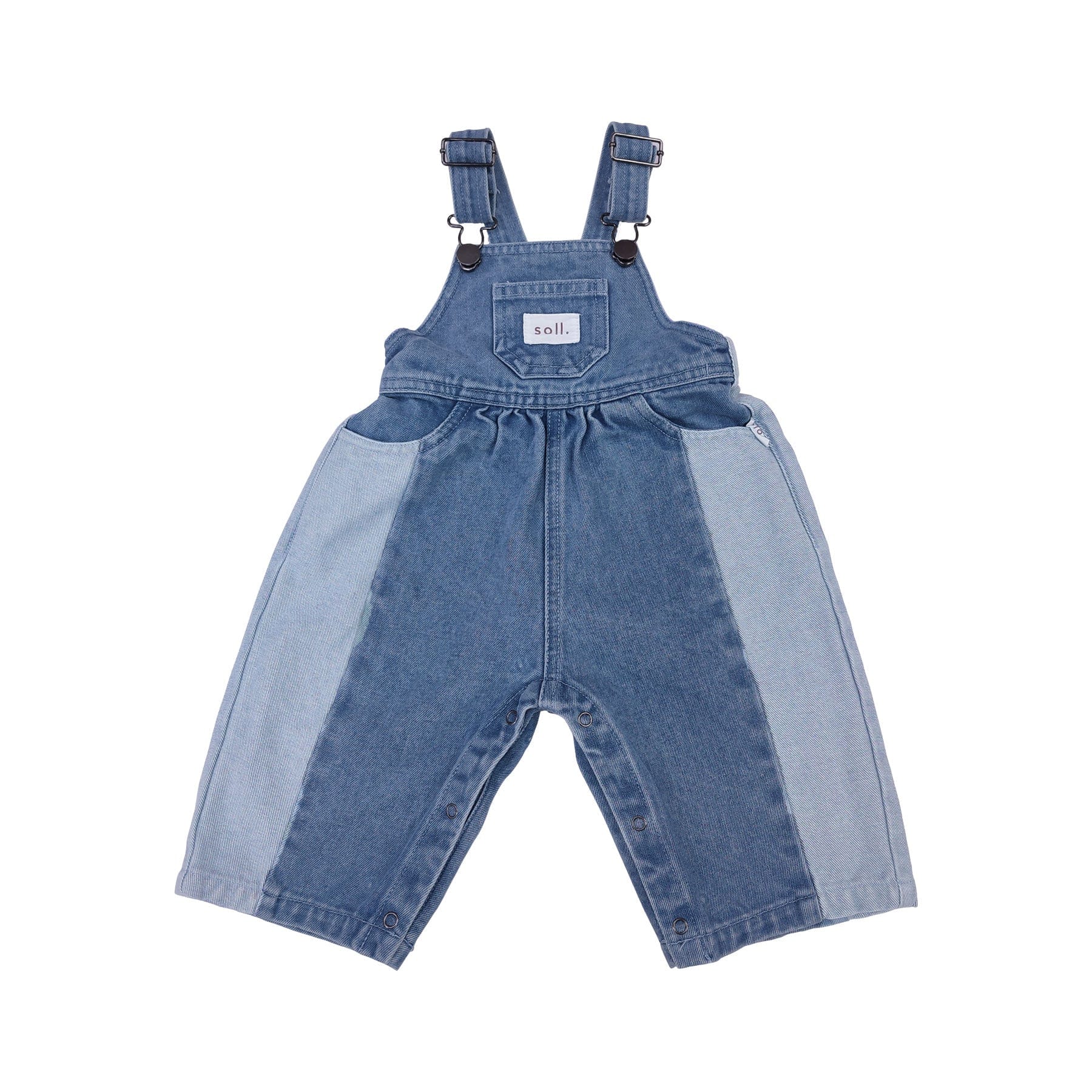 Kids Two-Tone Denim Overalls denim soll. the label