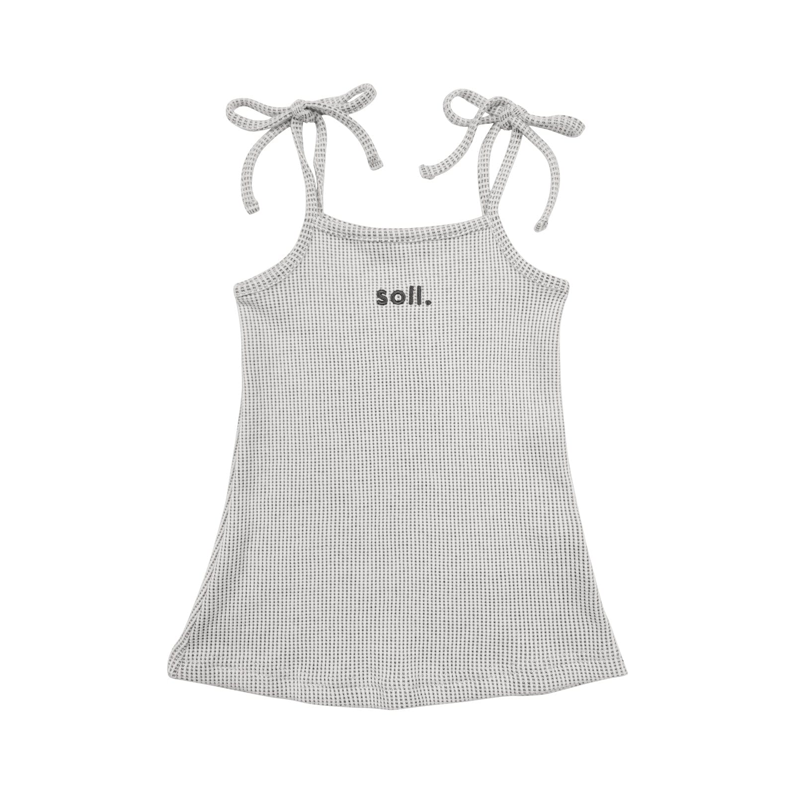 Kids Waffle Dress - Grey Summer 24 soll. the label