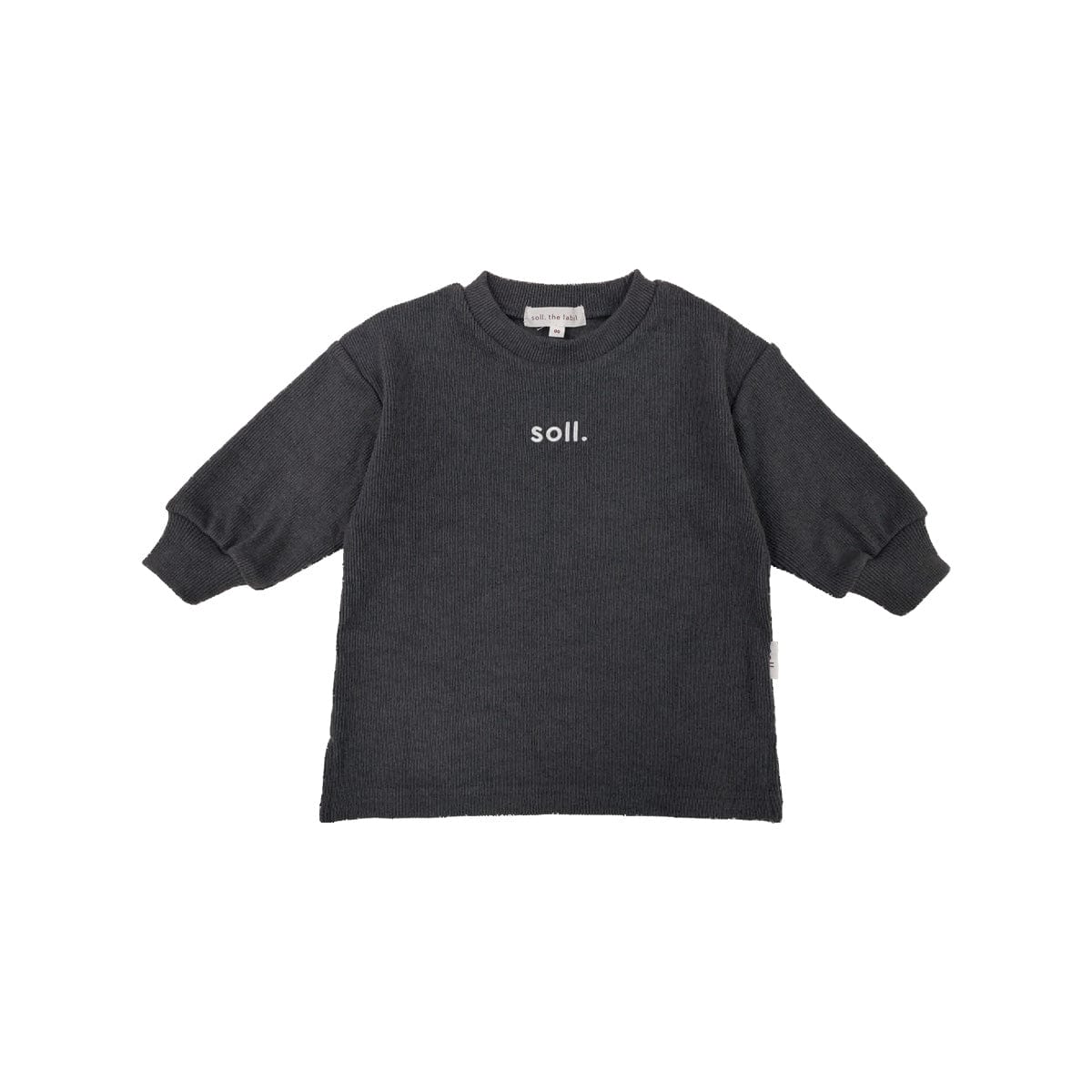 Ribbed Long Sleeve Top -  Charcoal Comfy Collection 02 soll. the label