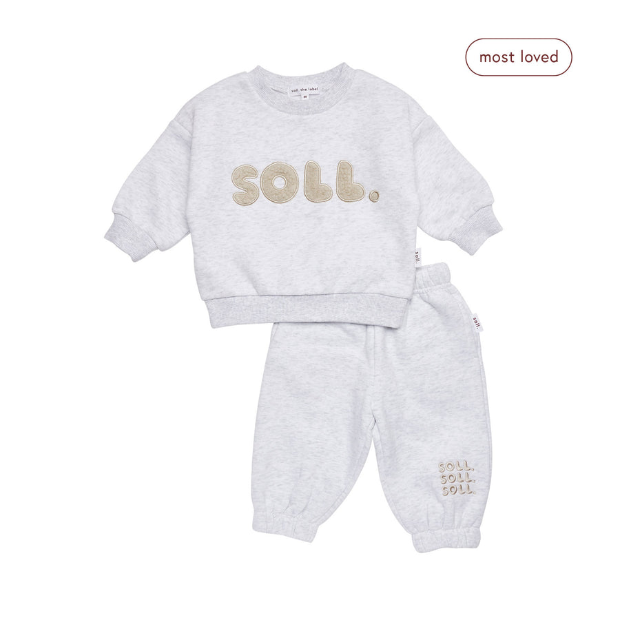 Kids Wooley Soll Fleece Set - Grey/Oat