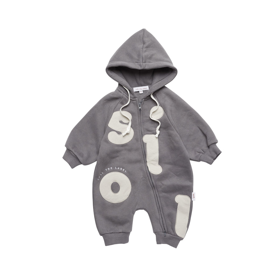 For The Fun Fleece Romper - Charcoal