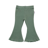 Stretch Cotton Flares - Dark Sage