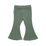 Stretch Cotton Flares - Dark Sage