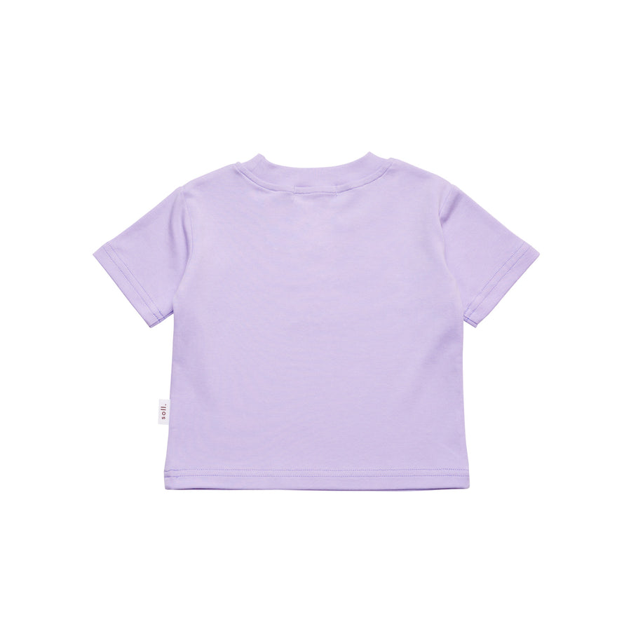 Kids Soll Embroidered Tee - Lilac