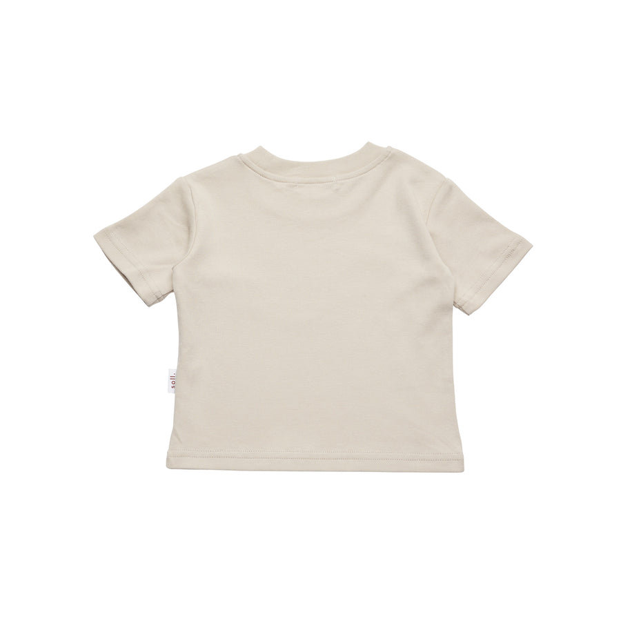 Kids Soll Embroidered Tee - Oat
