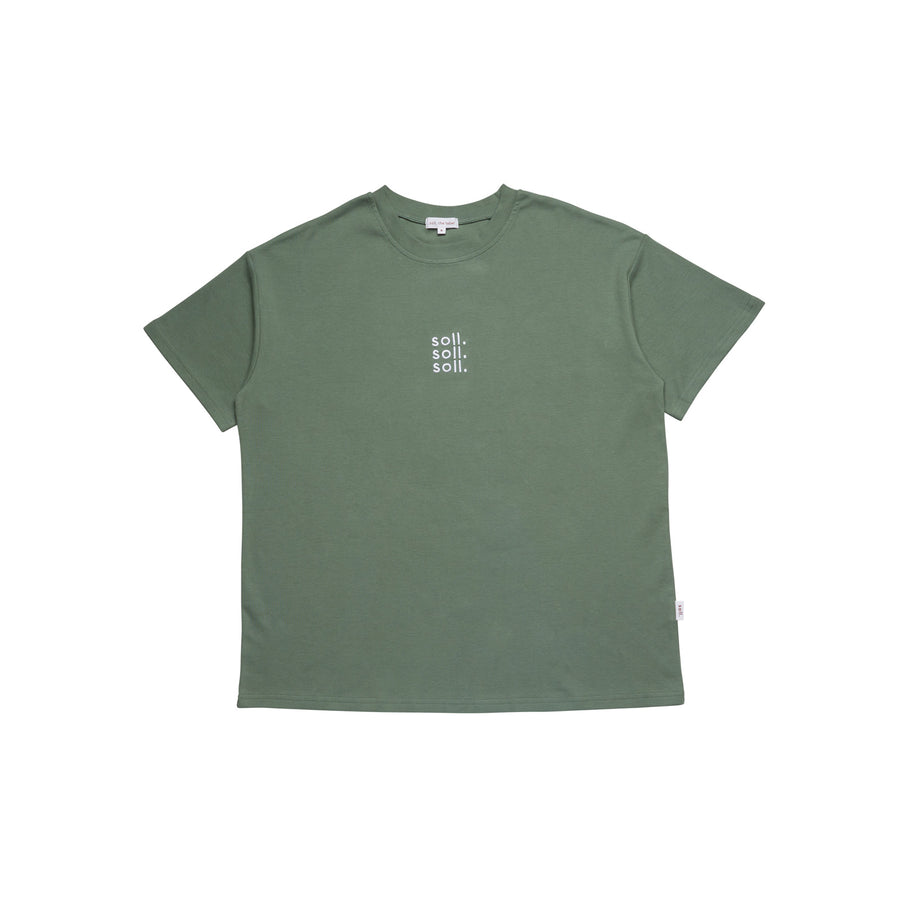 Adults Soll Embroidered Tee - Dark Sage