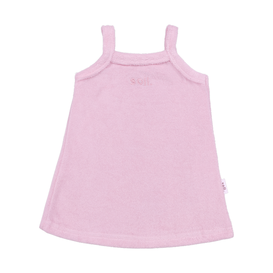 Kids Terry Towel Dress - Pink