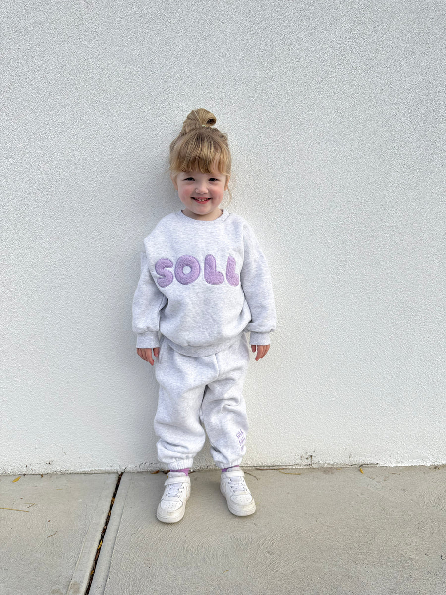 Kids Wooley Soll Fleece Set - Grey/Lilac