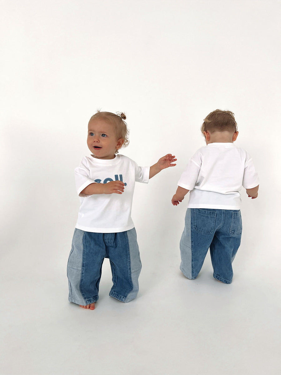 Kids Two-Tone Denim Pants