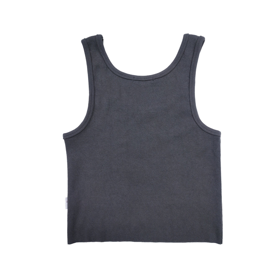 Adults Ribbed Singlet - Charcoal