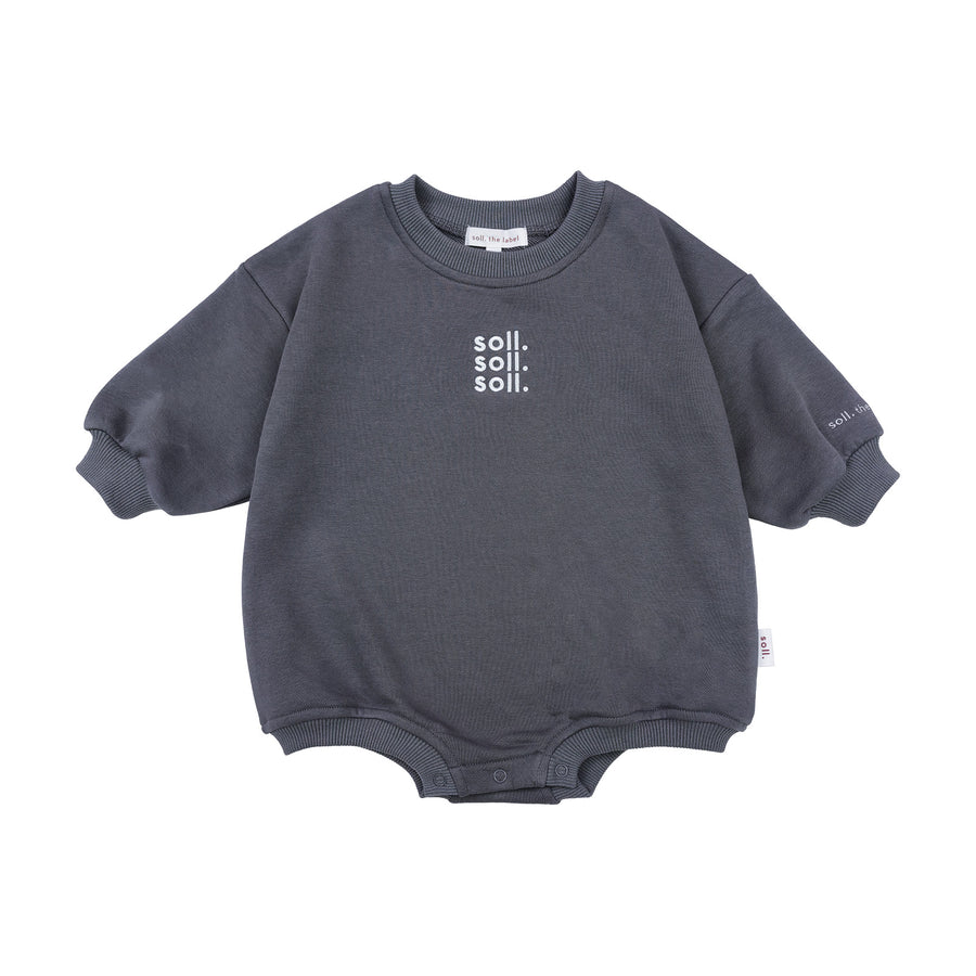 Kids French Terry Onesie - Charcoal