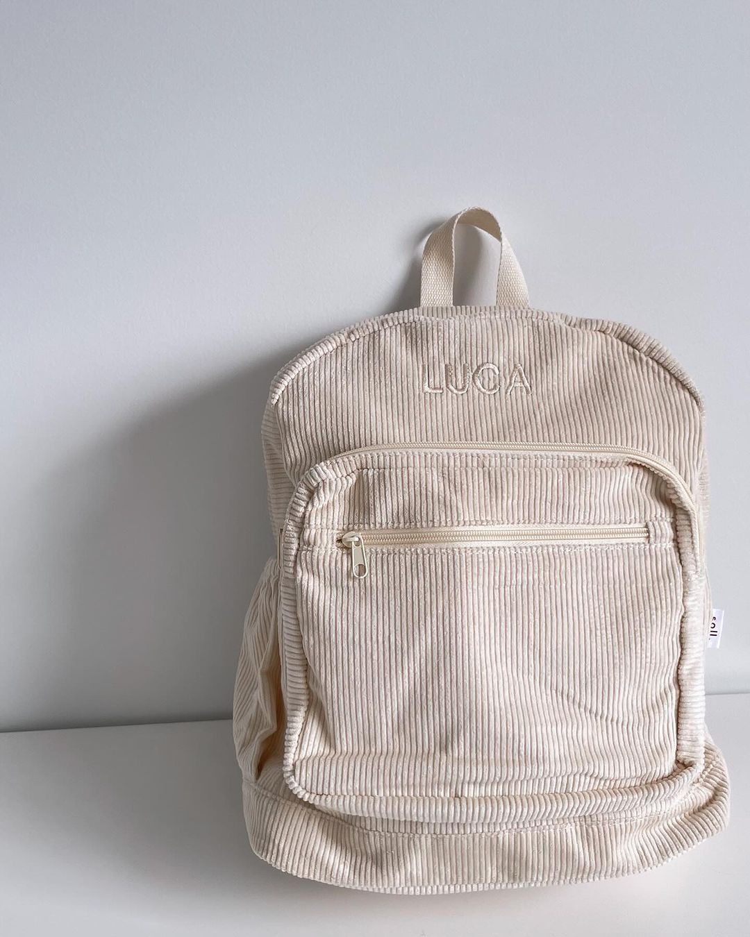 Kids Cream Corduroy Backpack
