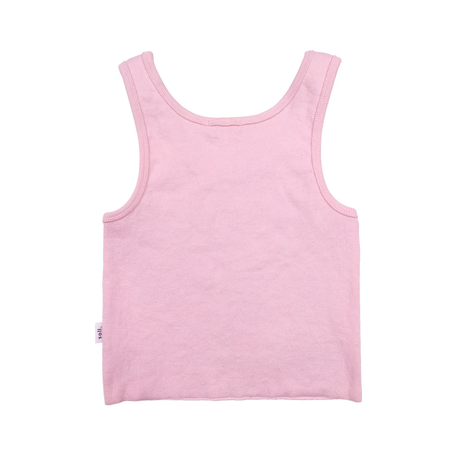 Adults Ribbed Singlet - Pink