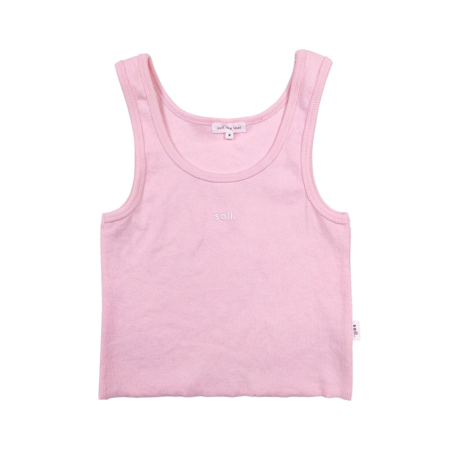 Adults Ribbed Singlet - Pink