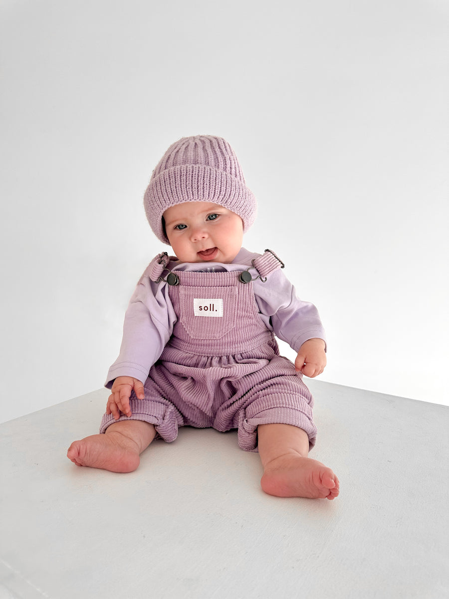 Corduroy Soll Overalls - Lilac