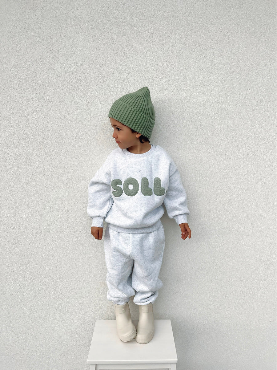 Kids Wooley Soll Fleece Set - Grey/Sage