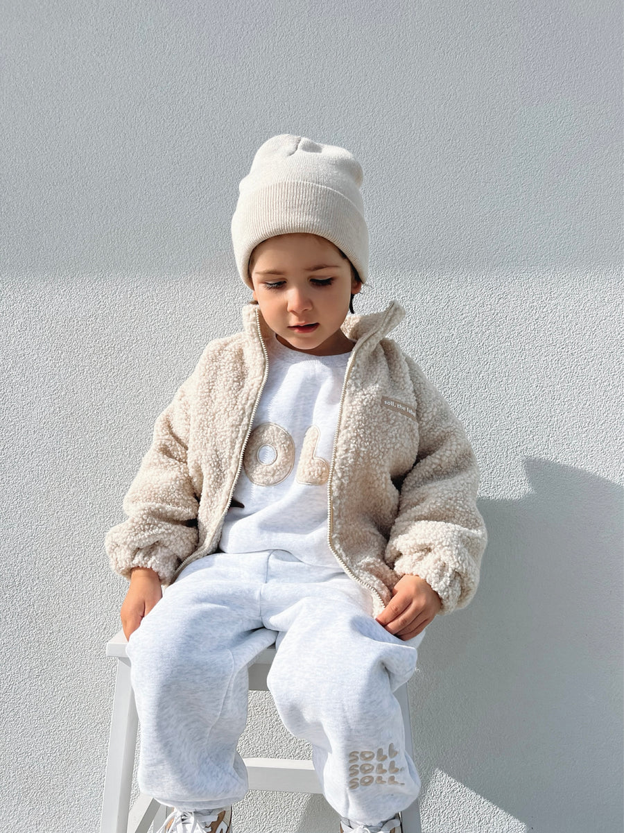 Kids Wooley Soll Fleece Set - Grey/Oat – soll. the label