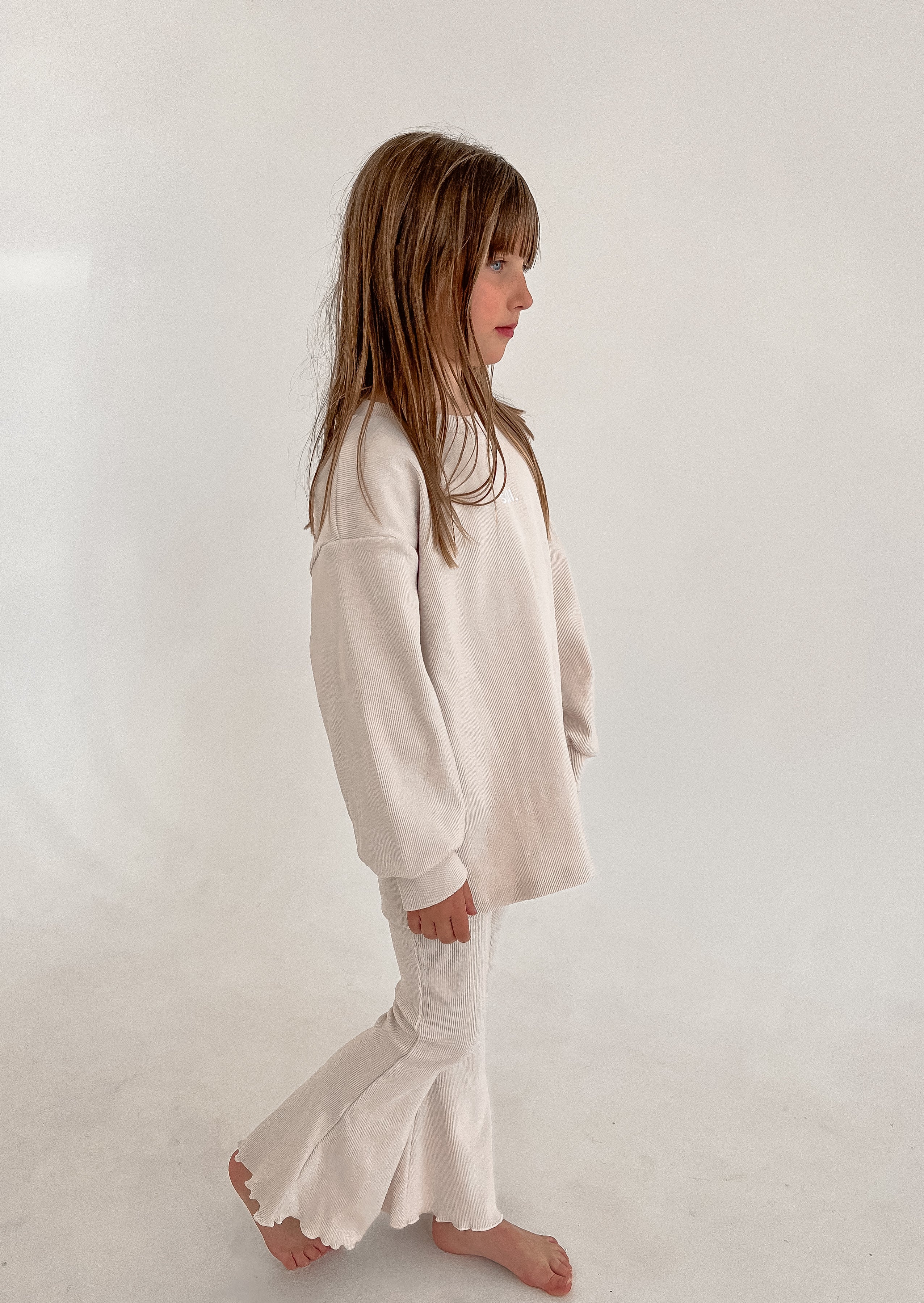 Ribbed Flares in Beige