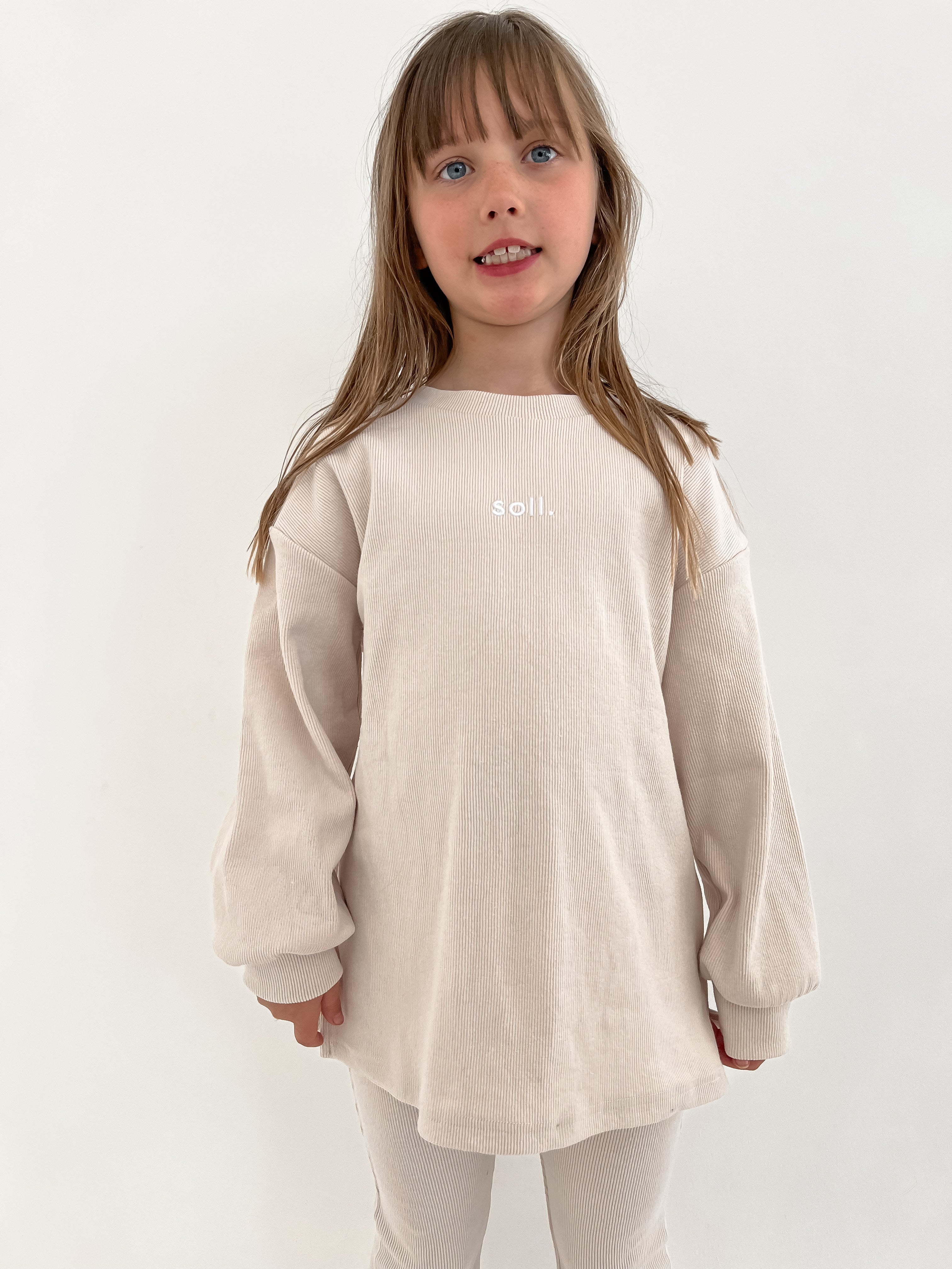 Ribbed Long Sleeve Top -  Biege Lifestyle