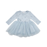 Ribbed Long Sleeve Tutu - Blue