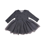 Ribbed Long Sleeve Tutu - Charcoal