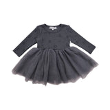 Ribbed Long Sleeve Tutu - Charcoal