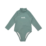 Soll Swim Long Sleeve One Piece - Dark Sage