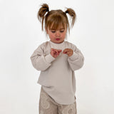 Kids Stretch Cotton Long Sleeve - Beige