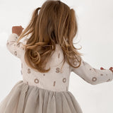 Ribbed Long Sleeve Tutu - Beige