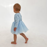 Ribbed Long Sleeve Tutu - Blue