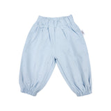 Woven Cotton Soll Bubble Pants - Blue