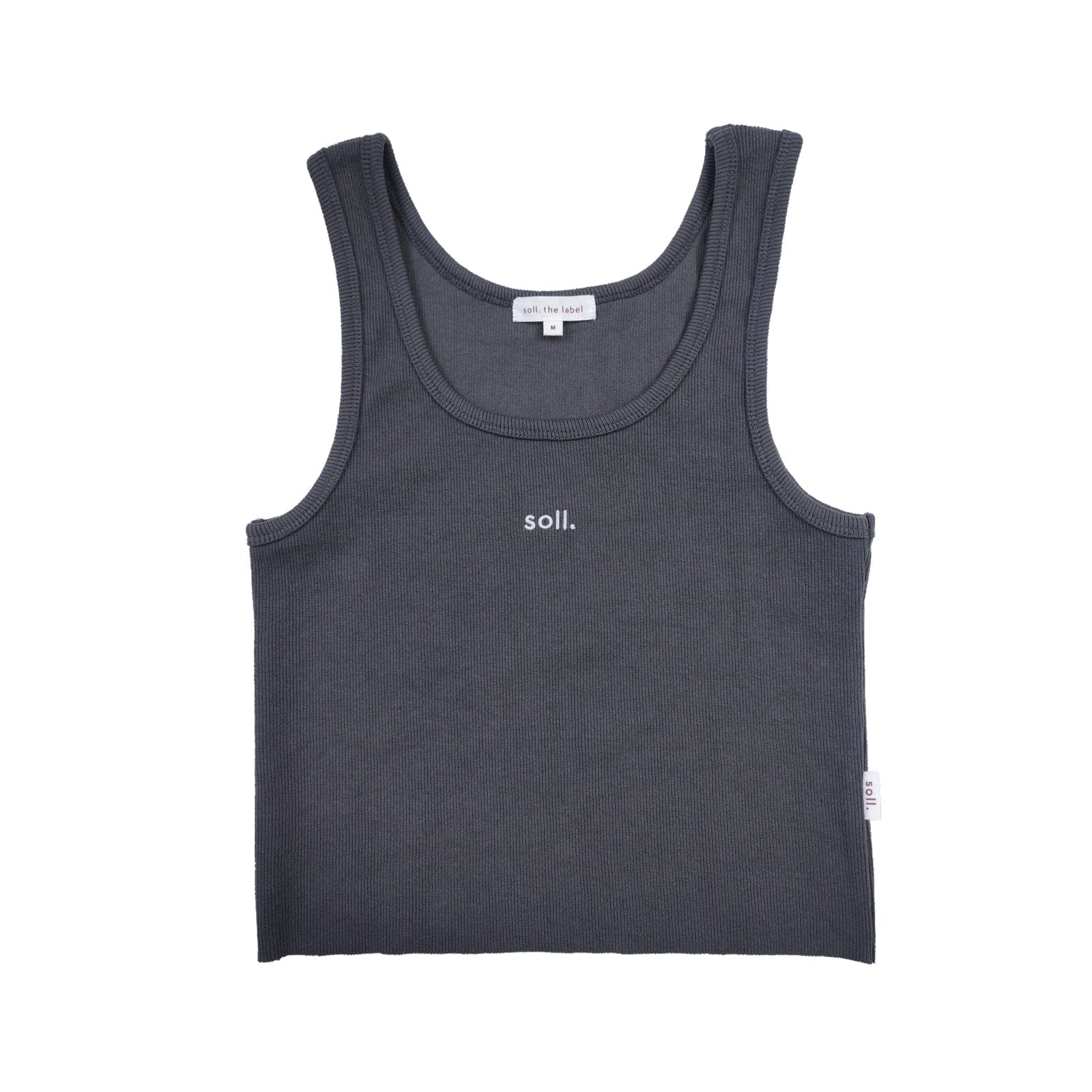 Adults Ribbed Singlet - Charcoal summer 01 collection soll. the label