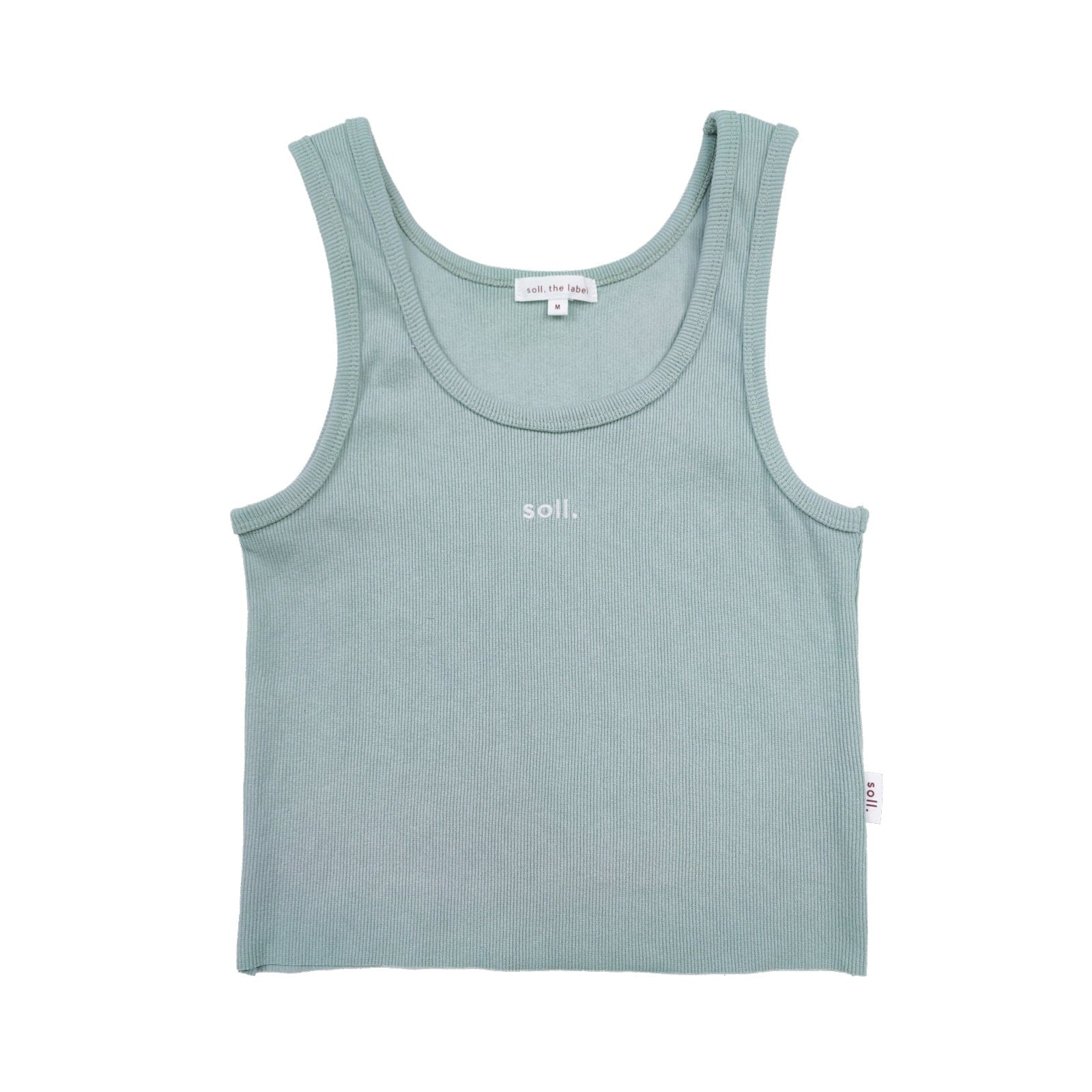 Adults Ribbed Singlet - Sage summer 01 collection soll. the label