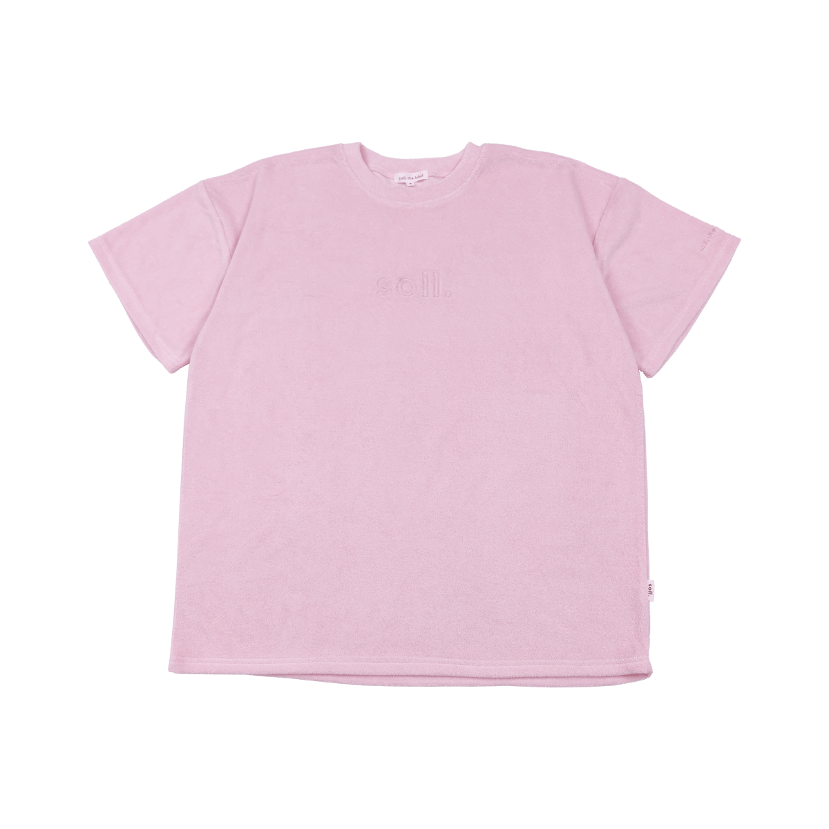 Adults Terry Towel Tee - Pink summer 02 collection soll. the label