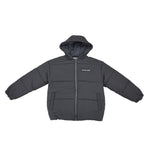 AW01 Hooded Puffer Jacket Adults - Charcoal Autumn Winter 24 soll. the label