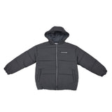 AW01 Hooded Puffer Jacket Adults - Charcoal Autumn Winter 24 soll. the label