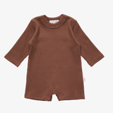 Chunky Ribbed Long Sleeve Romper - Dark Brown Ribbed Range Soll the Label