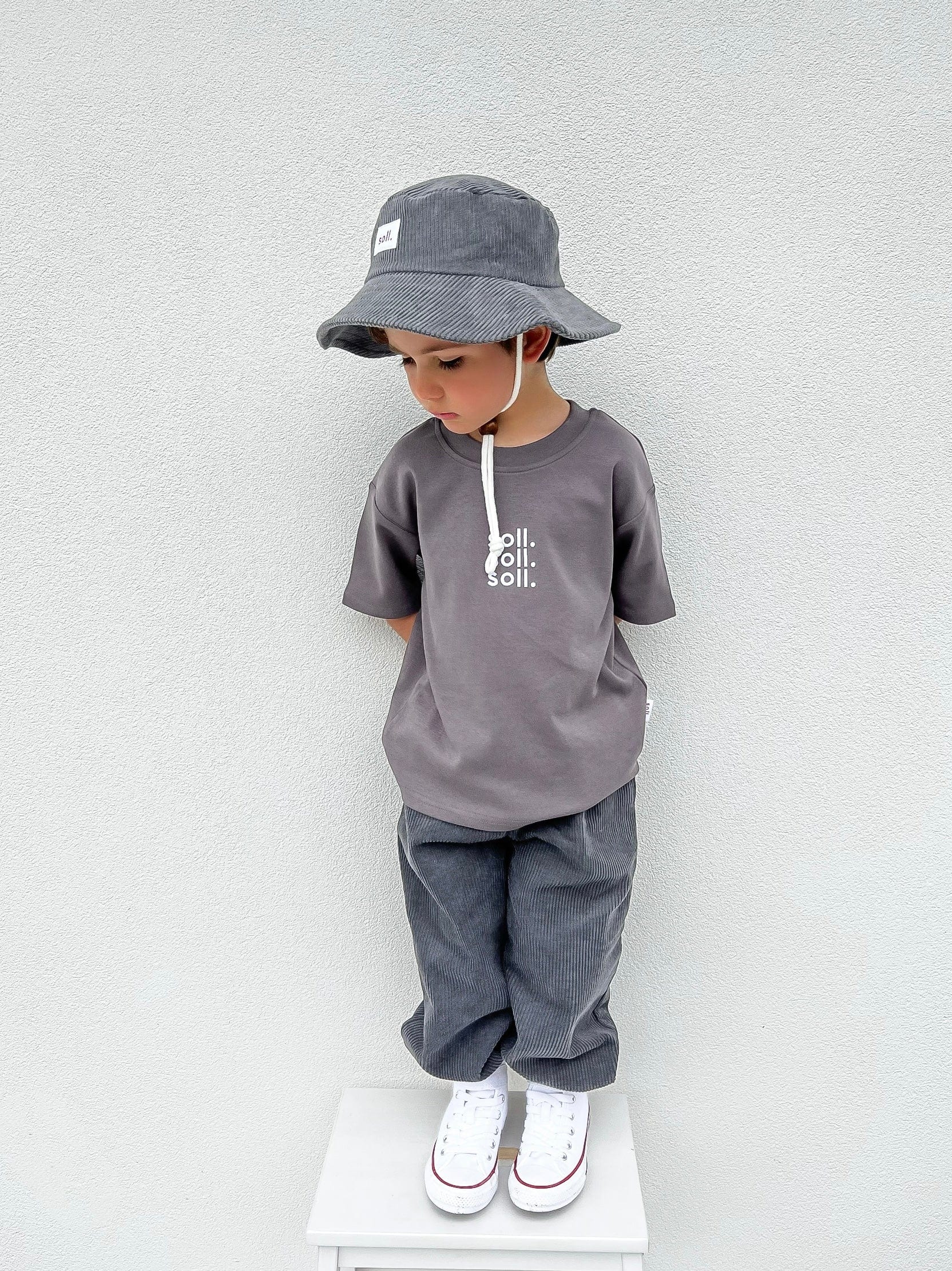 Corduroy Bubble Pants - Charcoal spring soll. the label