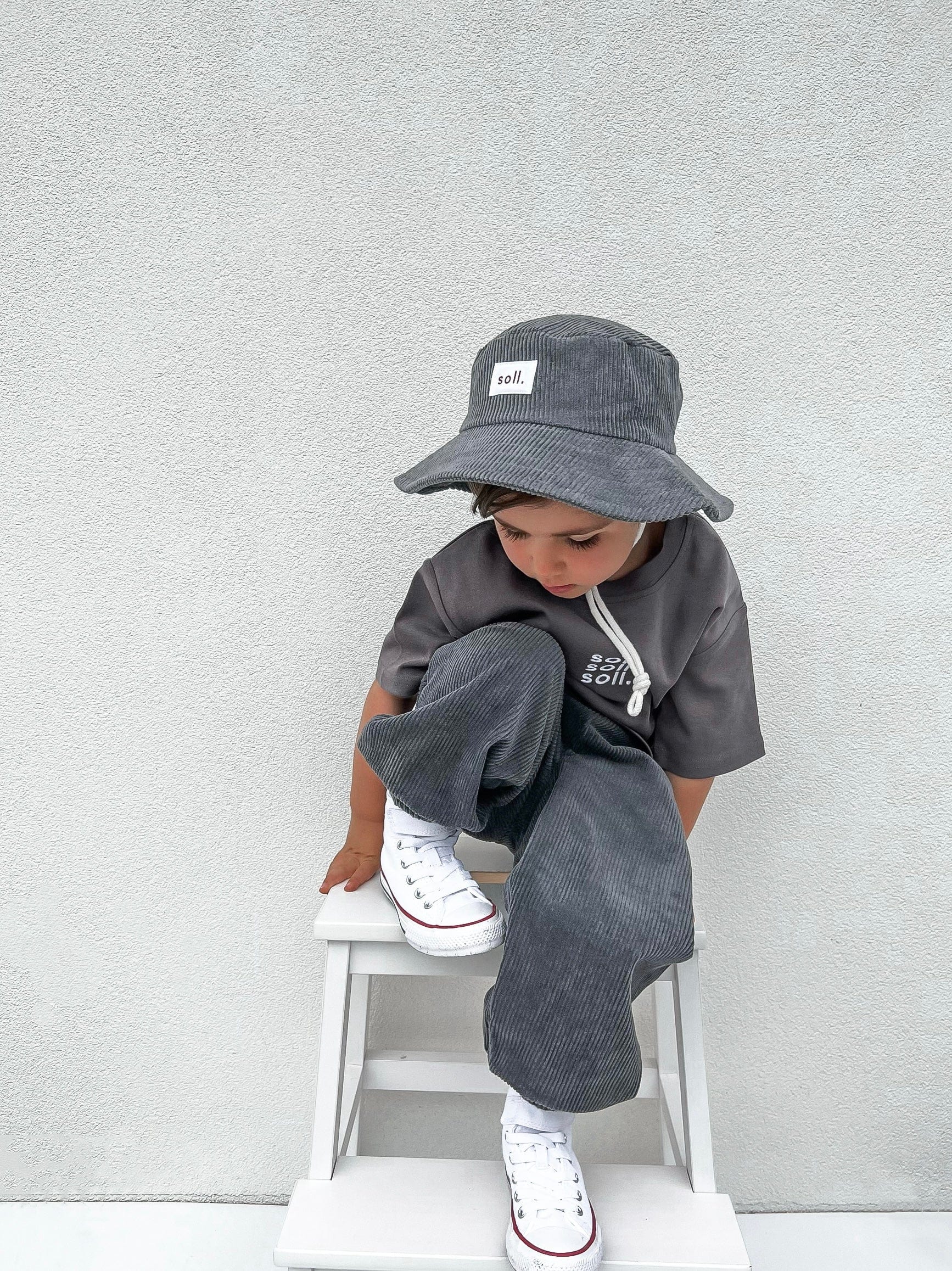 Corduroy Bubble Pants - Charcoal spring soll. the label