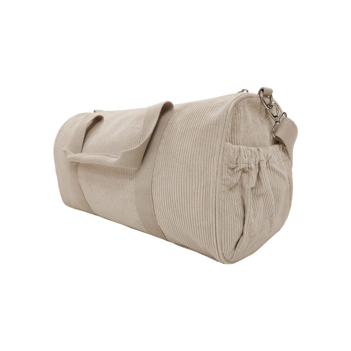 Corduroy Overnight Bag - Beige overnight bag soll. the label