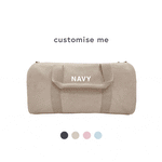 Corduroy Overnight Bag - Charcoal overnight bag soll. the label