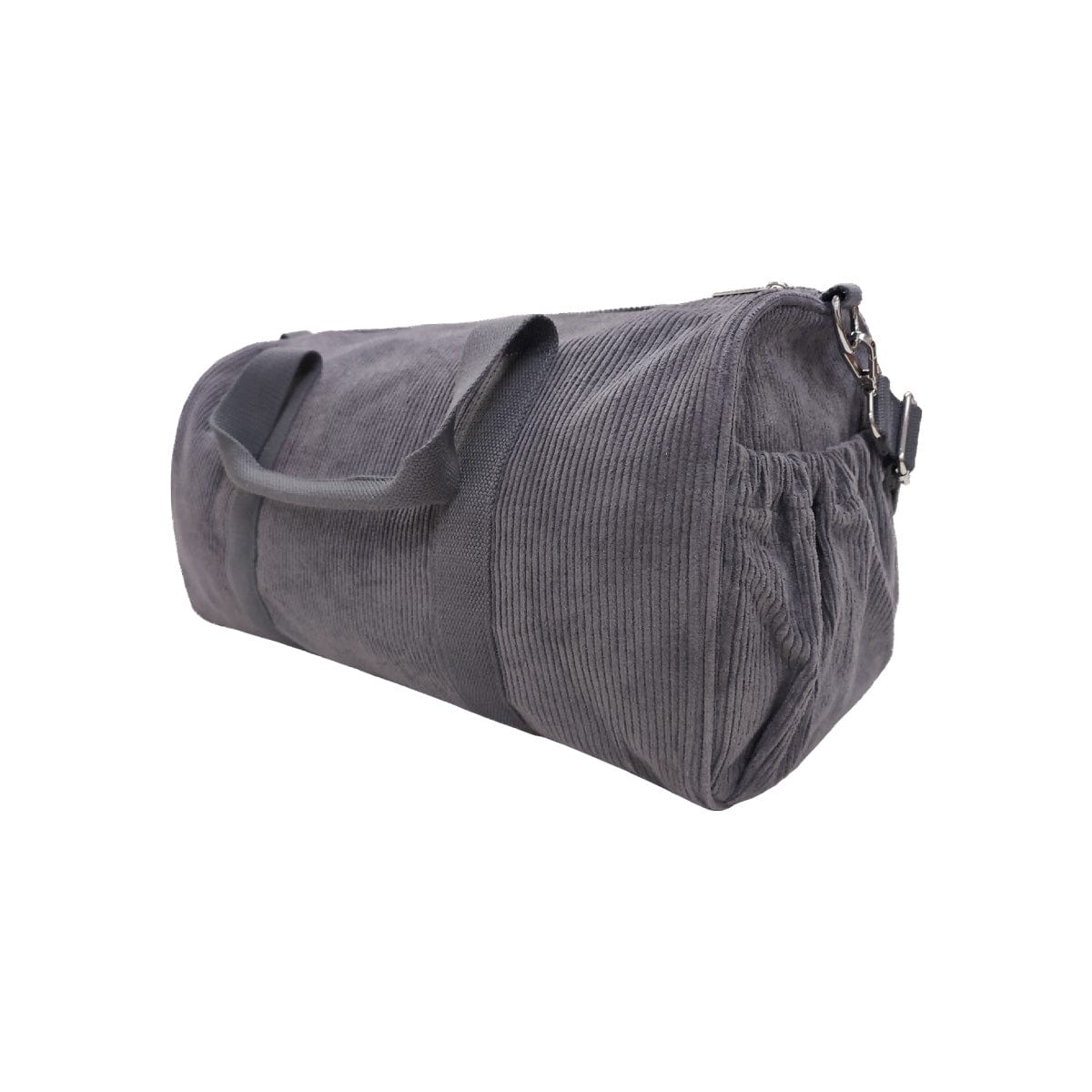 Corduroy Overnight Bag - Charcoal overnight bag soll. the label