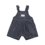 Corduroy Short Overalls - Charcoal spring soll. the label