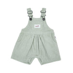 Corduroy Short Overalls - Sage spring soll. the label