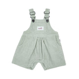 Corduroy Short Overalls - Sage spring soll. the label