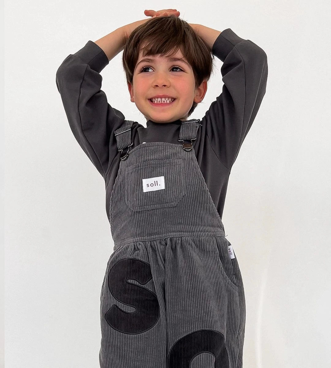 Corduroy Soll Overalls - Charcoal Comfy Collection 02 soll. the label