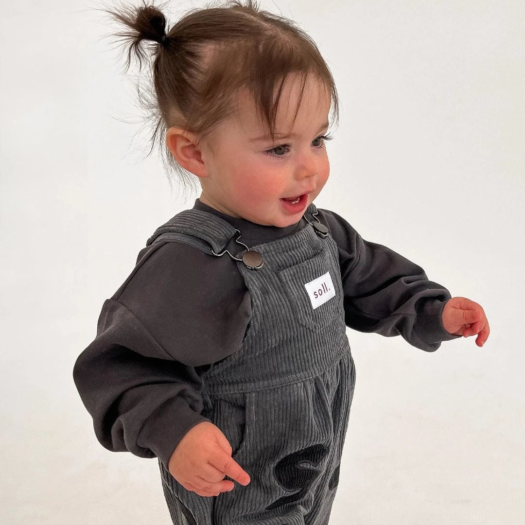 Corduroy Soll Overalls - Charcoal Comfy Collection 02 soll. the label