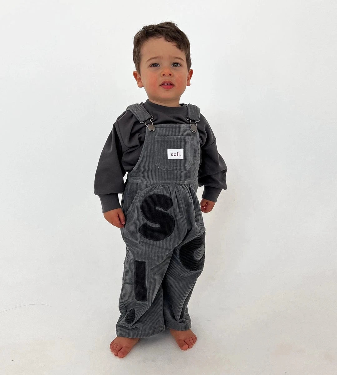 Corduroy Soll Overalls - Charcoal Comfy Collection 02 soll. the label