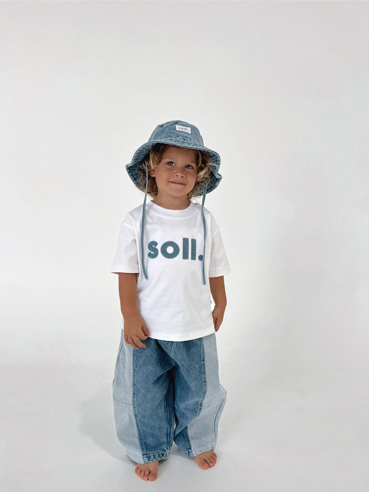Kids Denim Bucket Hat - Original denim soll. the label